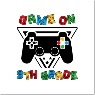 Back To School Game On 9th Grade Funny Gamer Kids Boys Posters and Art